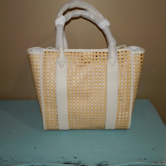 Mark & Graham Waterproof Caning Large Tote Ivory (READ) - Picture 1 of 4